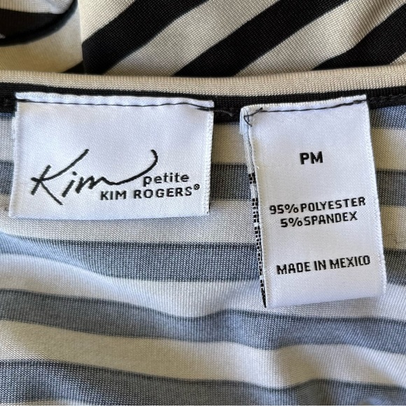 •Kim Rogers• Jersey Knit Striped Dress - Size Medium Petite - Picture 2 of 7
